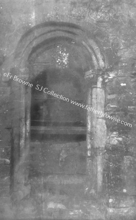 HOLYCROSS ABBEY ORIGINAL PRE NORMAN DOORWAY AT N.E. CORNER LEADING FROM S. AISLE